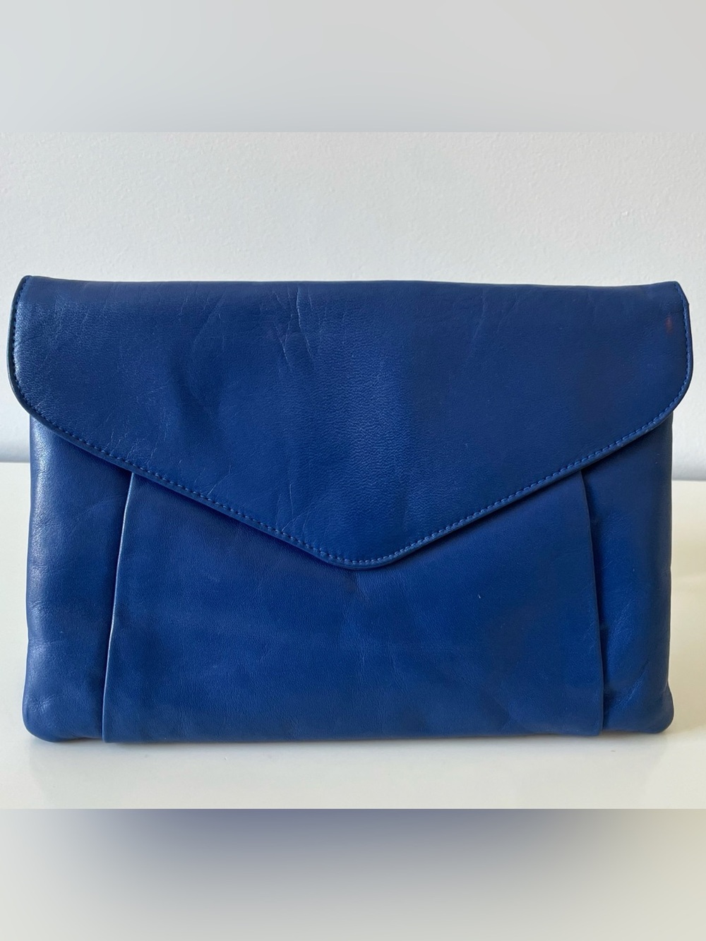 Vintage Toni Cobalt Blue Genuine Leather Shoulder Bag Minimalist